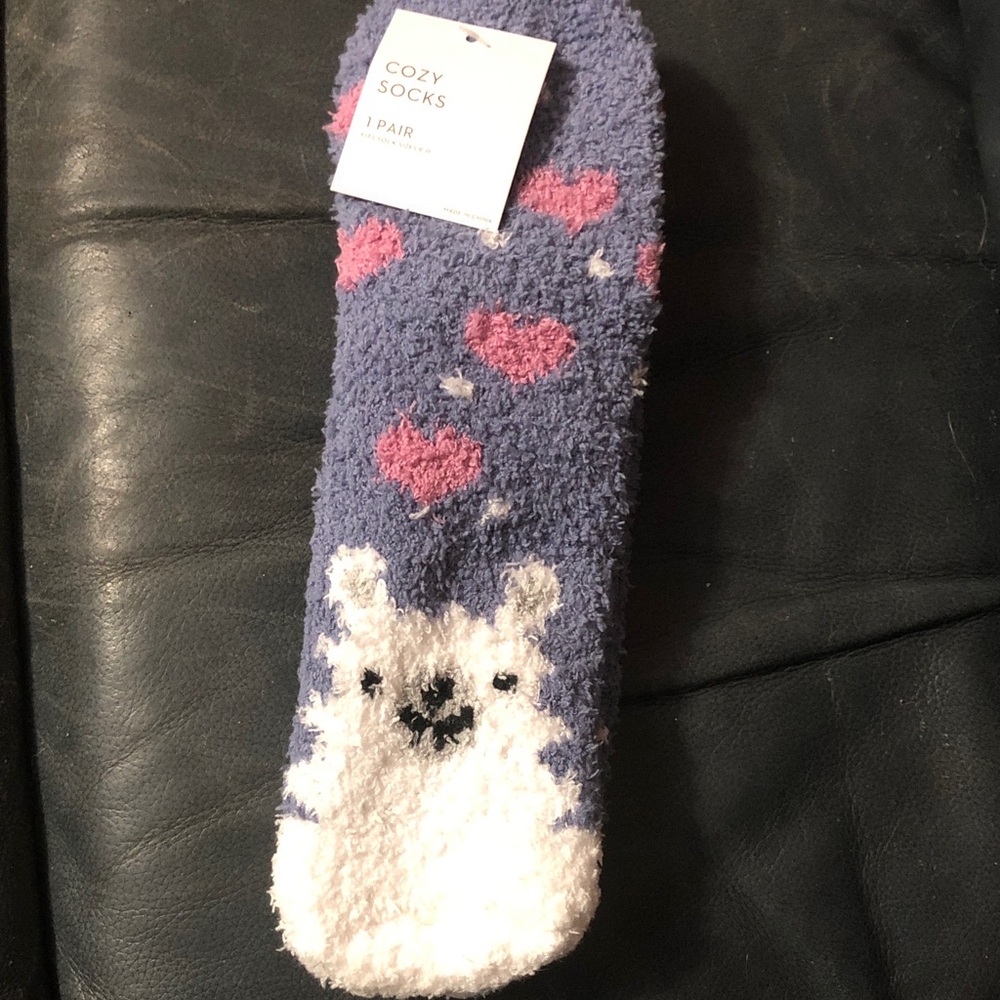 Kohl's Cozy Blue and Pink Heart Socks